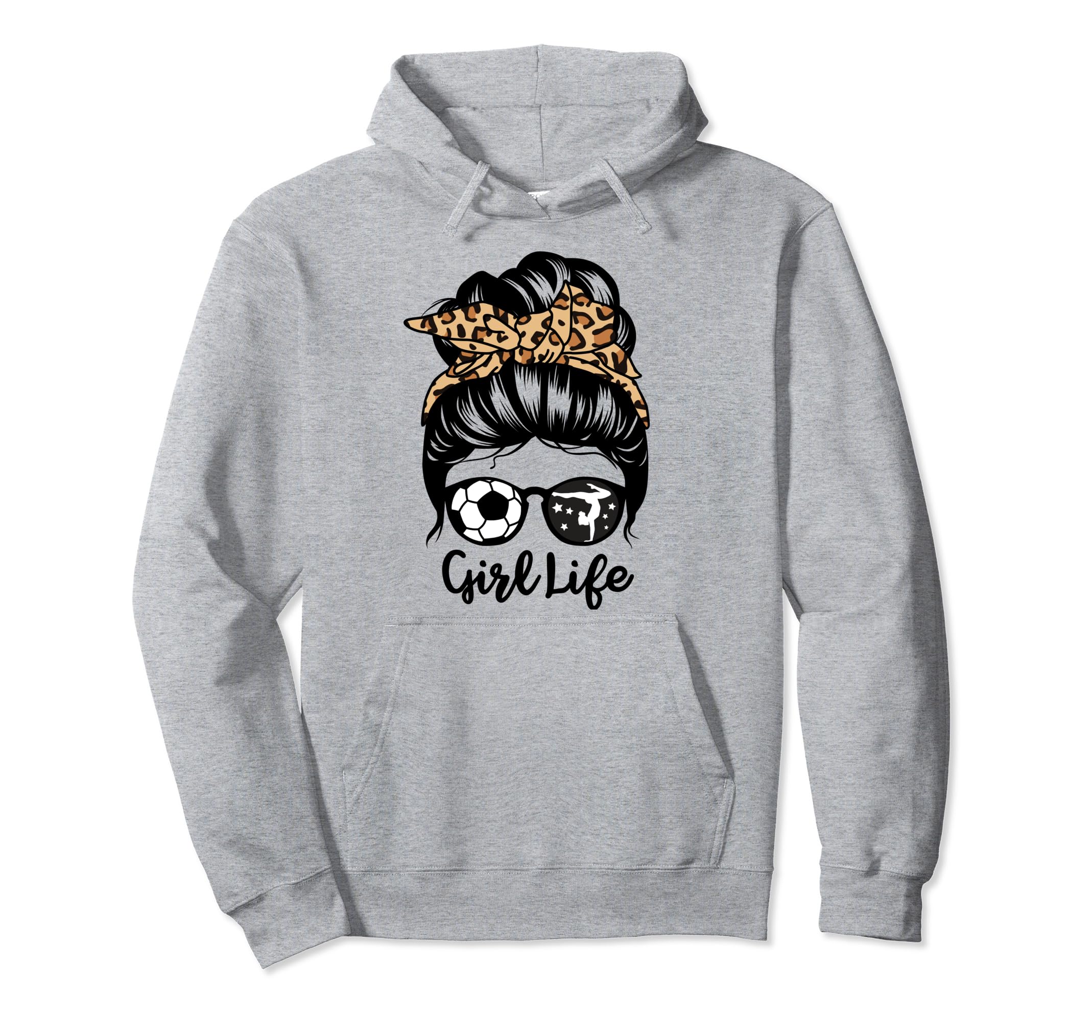 Life Messy Bun Hair Funny Soccer Hoodie - Minimalist Print Men Women