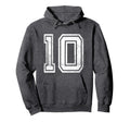 Distressed Number 10 Number Hoodie - Streetwear Style Unisex