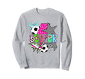 Preppy Checkered Soccer Funny Sweatshirt - Casual Everyday Wear for Adults