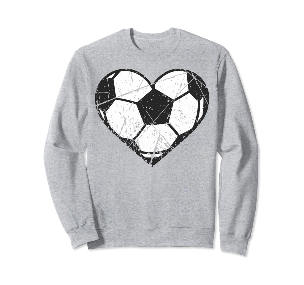 Soccer Ball Heart Valentines Sweatshirt - Casual Everyday Wear for Adults