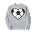 Soccer Ball Heart Valentines Sweatshirt - Casual Everyday Wear for Adults