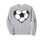 Soccer Ball Heart Valentines Sweatshirt - Casual Everyday Wear for Adults