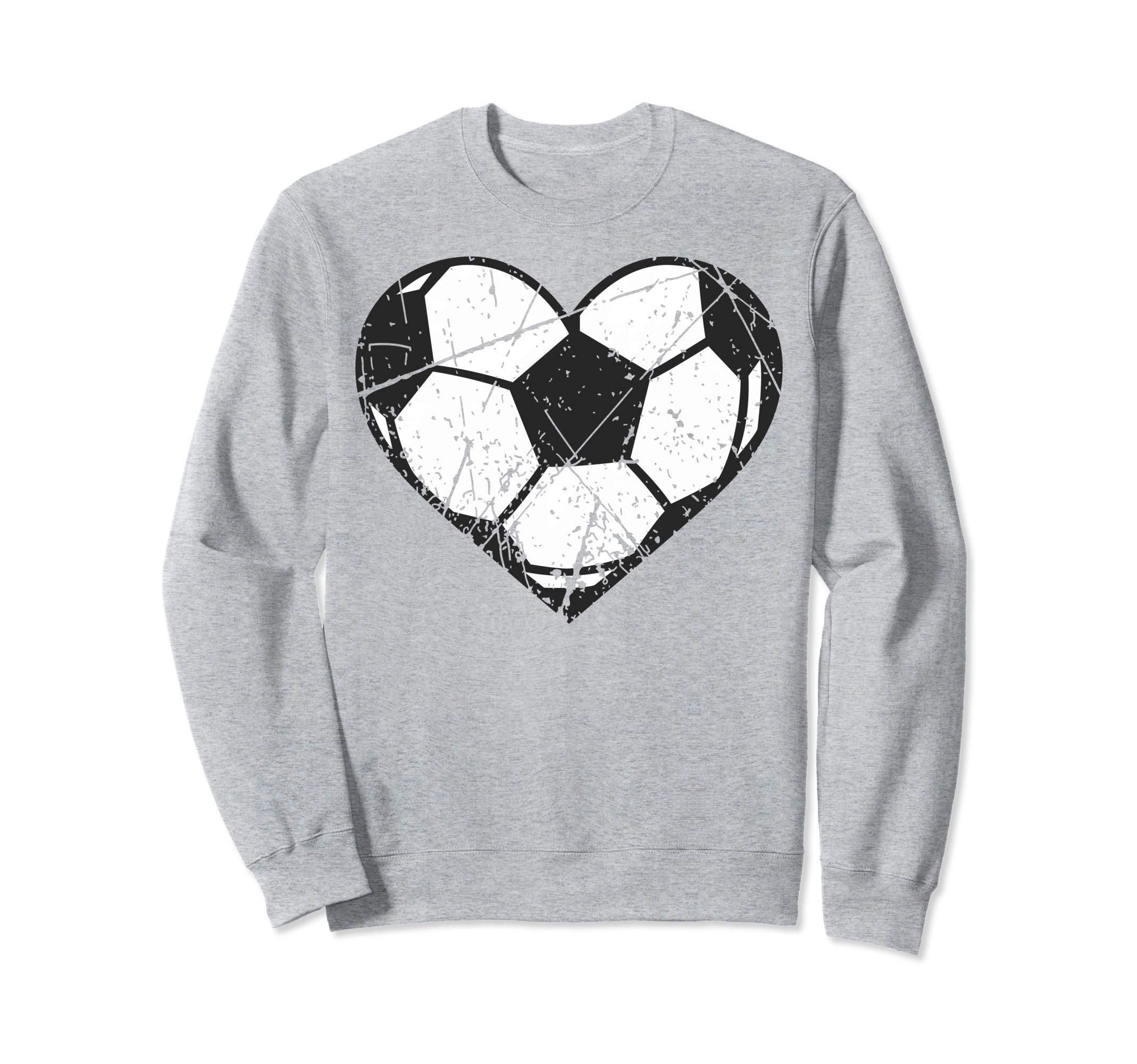 Soccer Ball Heart Valentines Sweatshirt - Casual Everyday Wear for Adults