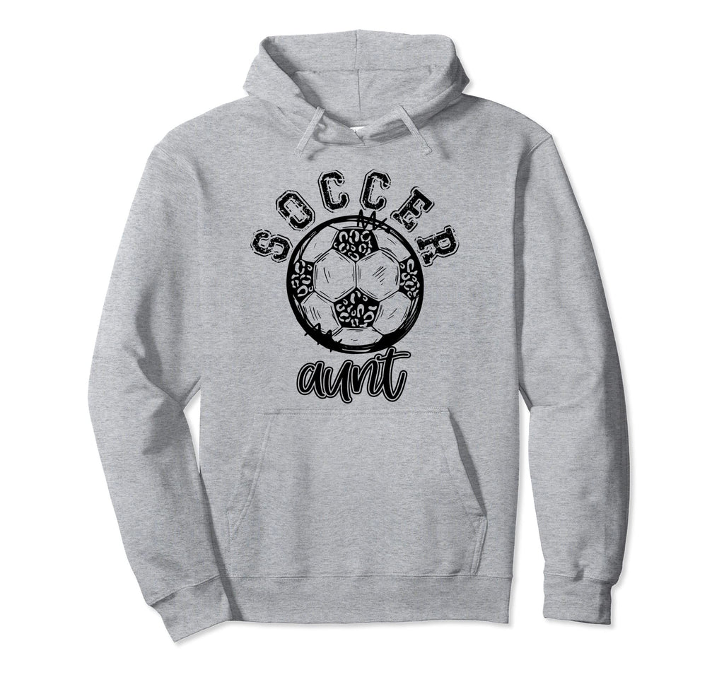 Soccer Aunt Leopard Cheetah Trendy Hoodie - Graphic Print for Adults