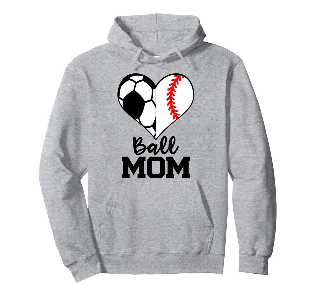 Ball Mom Funny Soccer Baseball Player Hoodie - Novelty Apparel for Adults