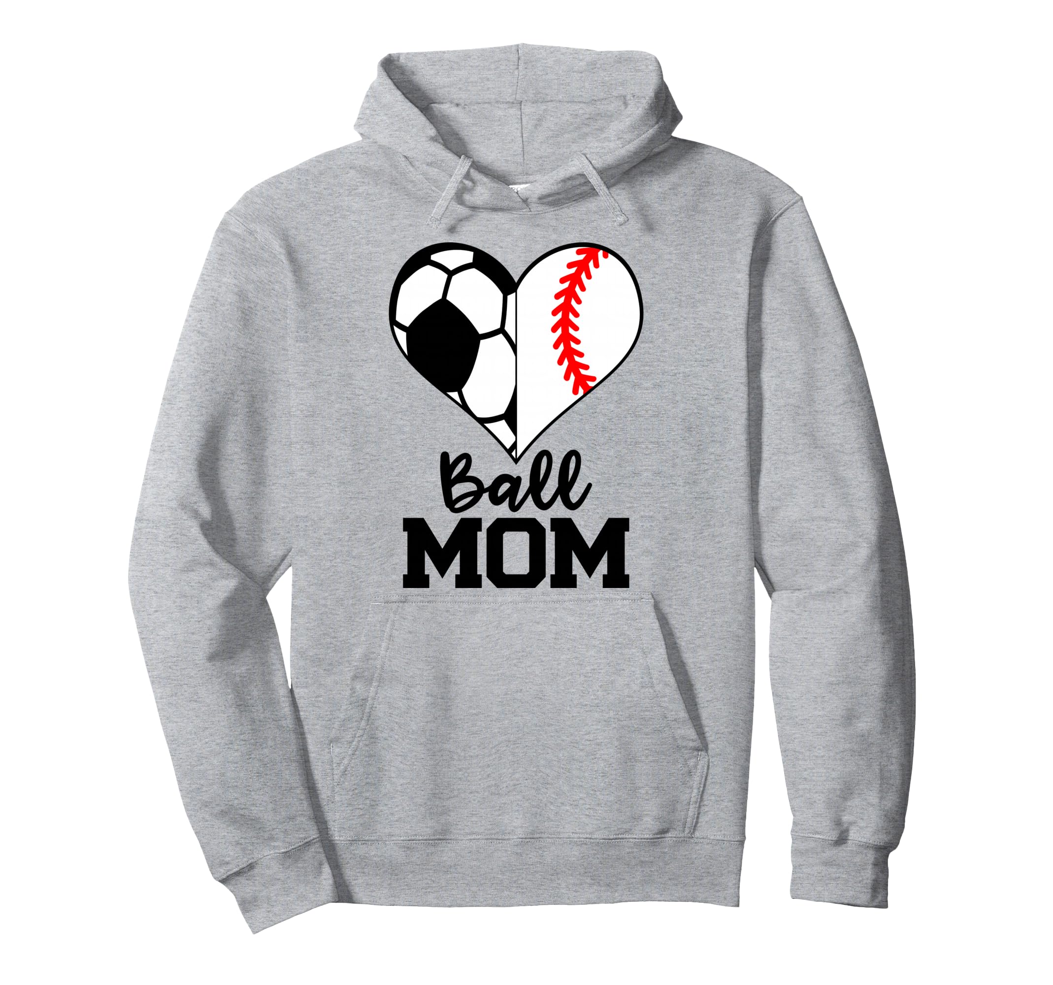 Ball Mom Funny Soccer Baseball Player Hoodie - Novelty Apparel for Adults