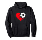Soccer Heart Player Sports Mom Soccer Ball Hoodie - Unique Graphic Unisex
