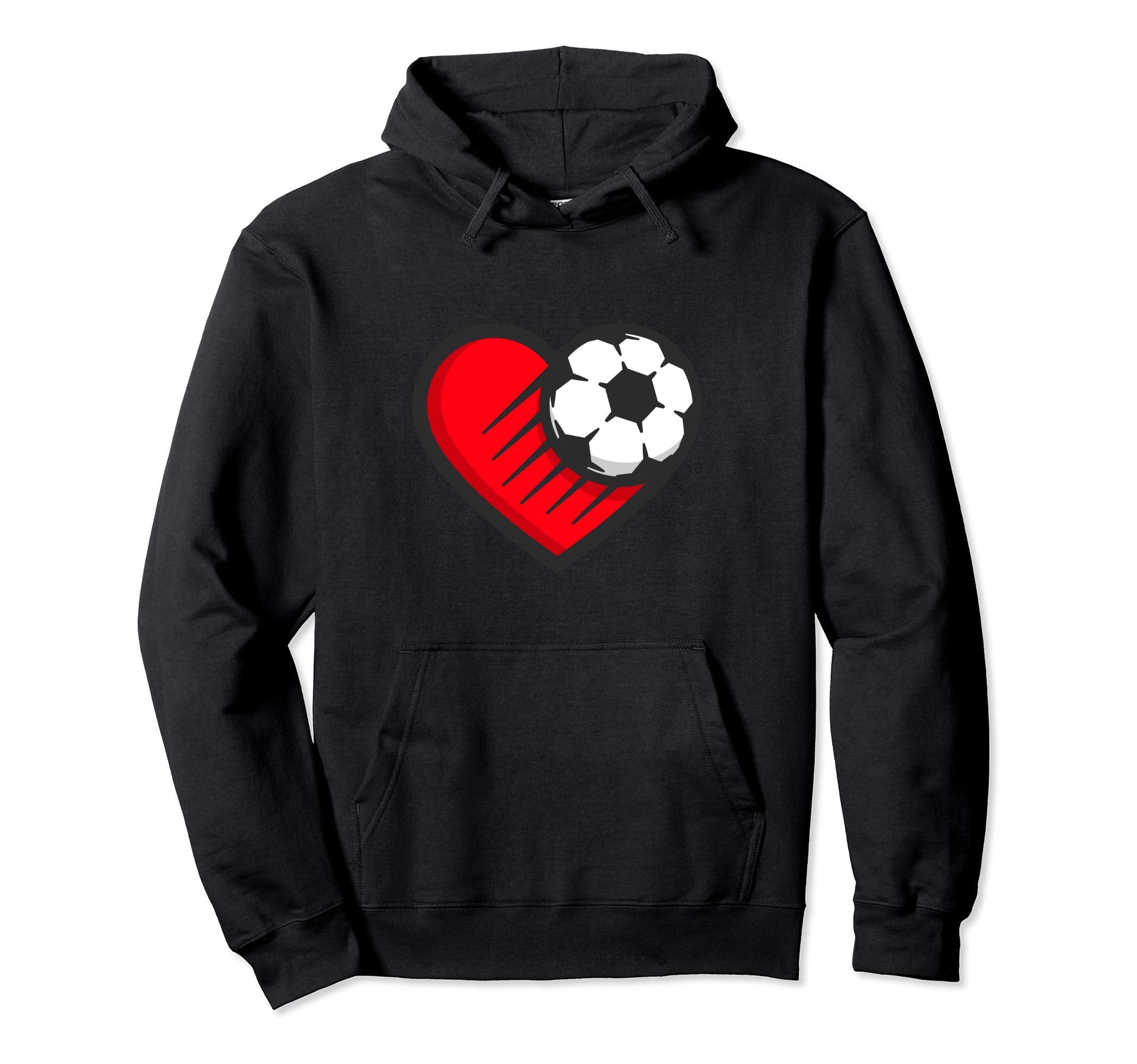 Soccer Heart Player Sports Mom Soccer Ball Hoodie - Unique Graphic Unisex