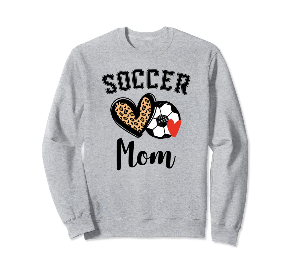 Soccer Mom Leopard Heart Sweatshirt - Novelty Apparel for Adults