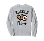 Soccer Mom Leopard Heart Sweatshirt - Novelty Apparel for Adults