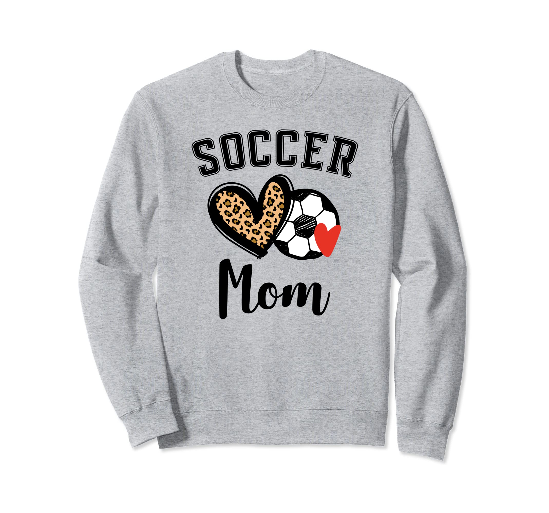 Soccer Mom Leopard Heart Sweatshirt - Novelty Apparel for Adults