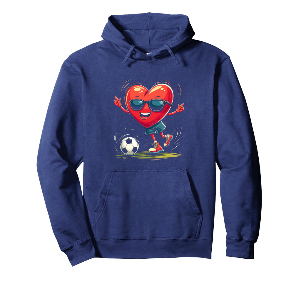 Heart Soccer Hoodie - Graphic Print for Adults