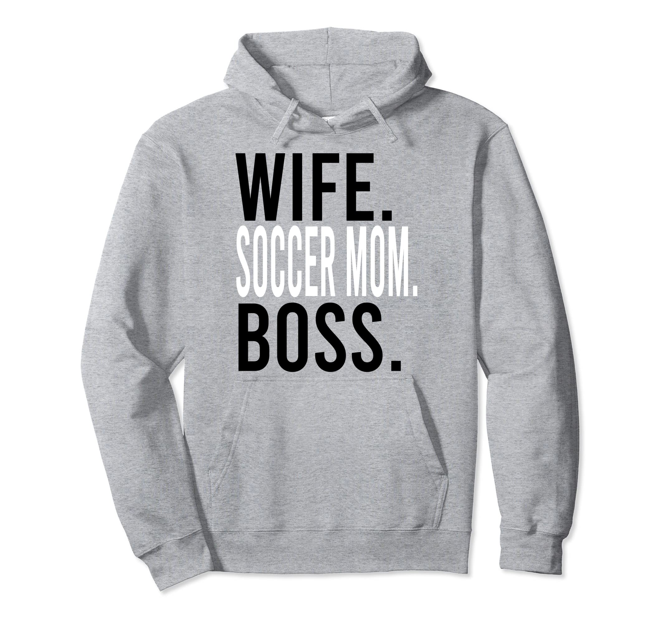 Wife Soccer Mom Boss Coach Sports Hoodie - Novelty Apparel for Adults