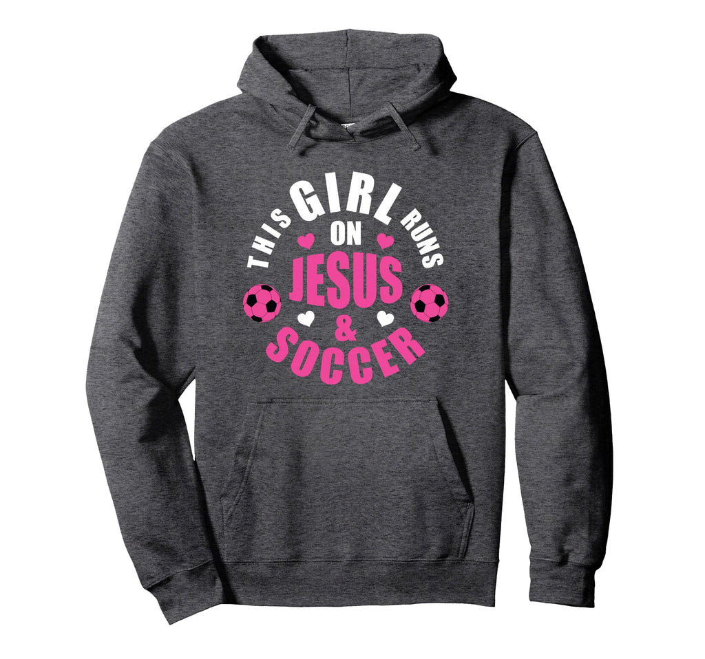 This Runs Jesus And Soccer Gifts Hoodie - Graphic Print for Adults