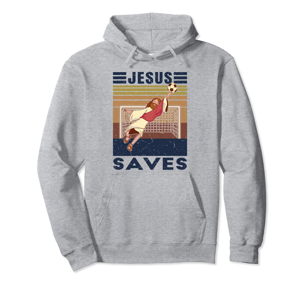Goalkeeper Jesus Saves Soccer Goal Hoodie - Graphic Print Men Women