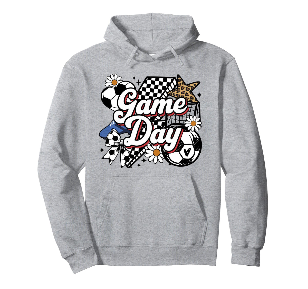Soccer Game Day Leopard Funny Soccer Hoodie - Trendy Graphic Men Women