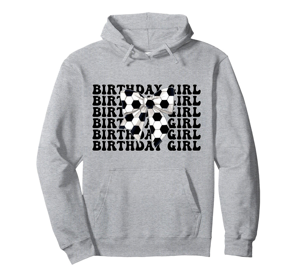 Birthday Soccer Coquette Bow Hoodie - Casual Everyday Wear Men Women