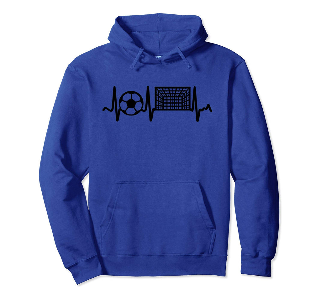Black Soccer Heartbeat Goal And Soccer Hoodie - Custom Art Print Men Women
