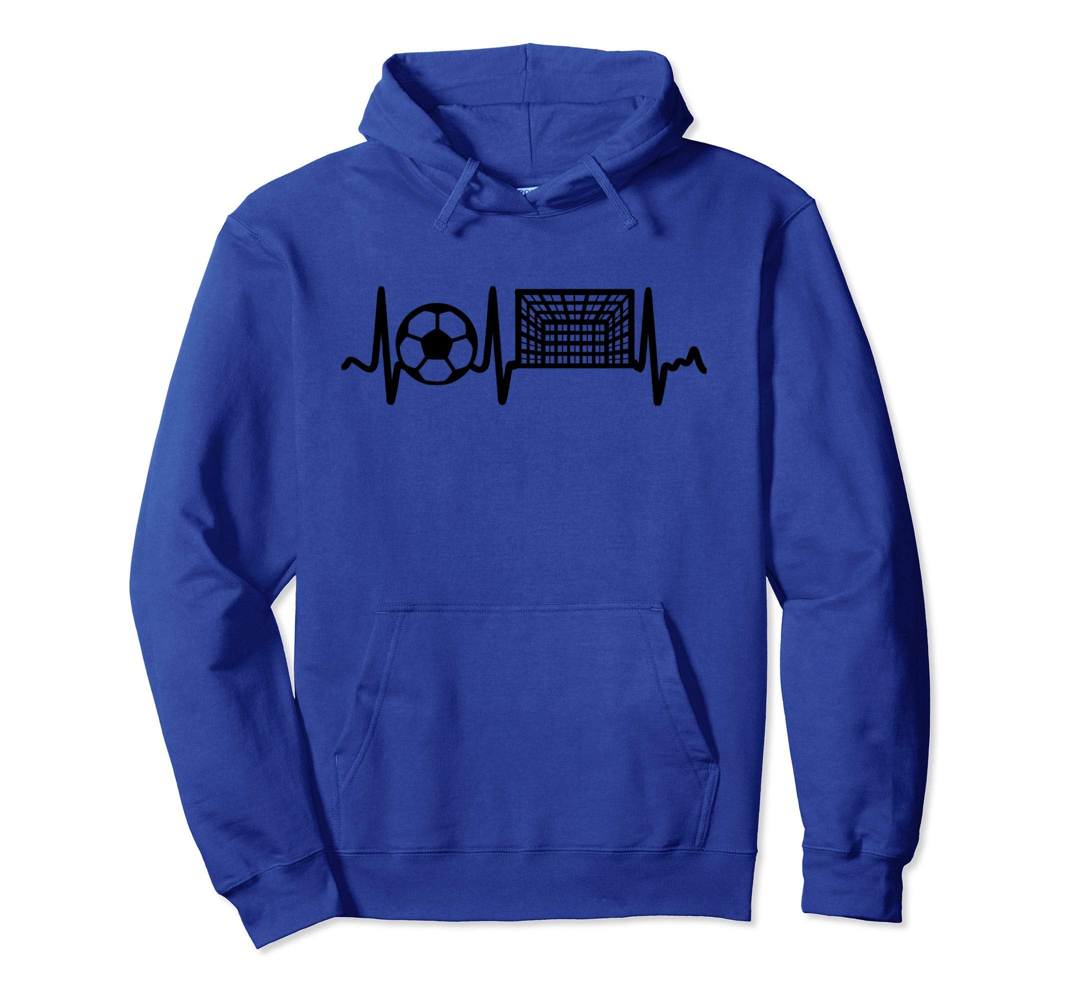 Black Soccer Heartbeat Goal And Soccer Hoodie - Custom Art Print Men Women
