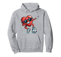 Heart Soccer Player Fun Sports Hoodie - Aesthetic Graphic Men Women