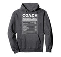 Funny Coach Nutrition Facts Label Sports Hoodie - Graphic Print for Adults