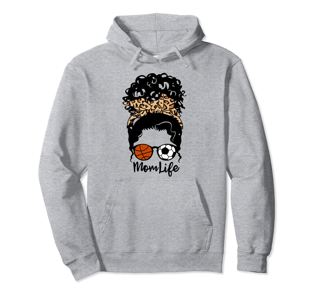 Mom Life Messy Bun Curly Hair Hoodie - Streetwear Style Men Women