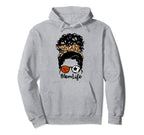 Mom Life Messy Bun Curly Hair Hoodie - Streetwear Style Men Women
