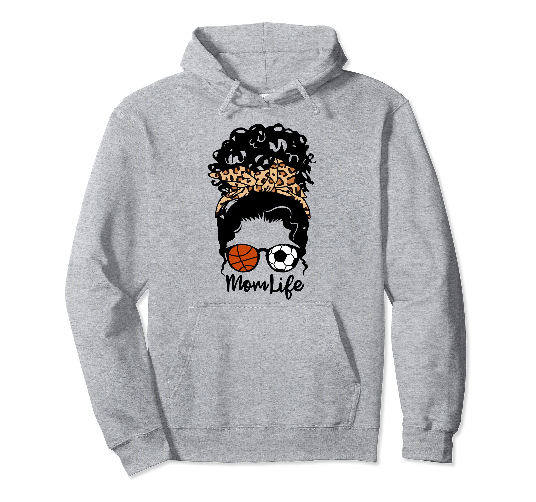 Mom Life Messy Bun Curly Hair Hoodie - Streetwear Style Men Women