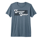 Soccer Sister Soccer Family Checkered T-Shirt - Aesthetic Graphic Unisex