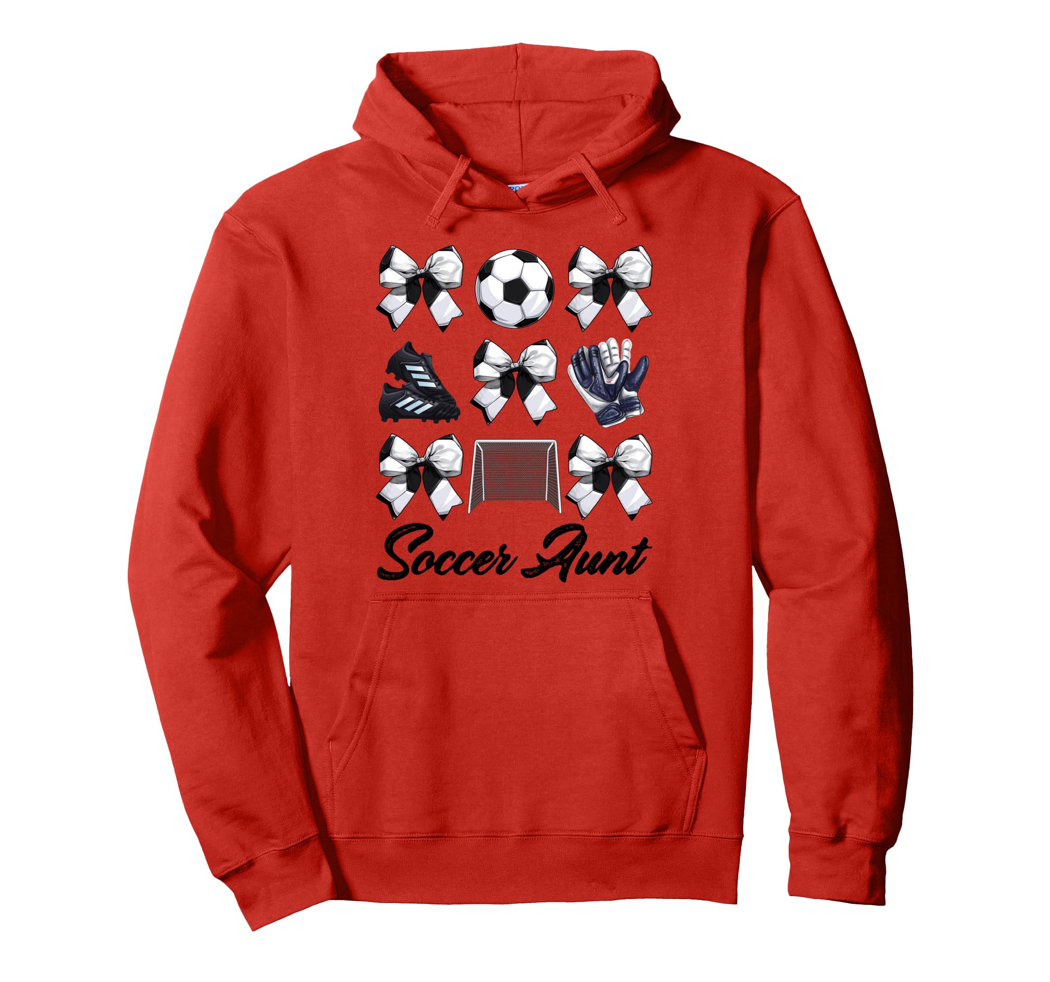 Soccer Aunt Bow Soccer Mom Mommy Mothers Hoodie - Novelty Apparel Unisex