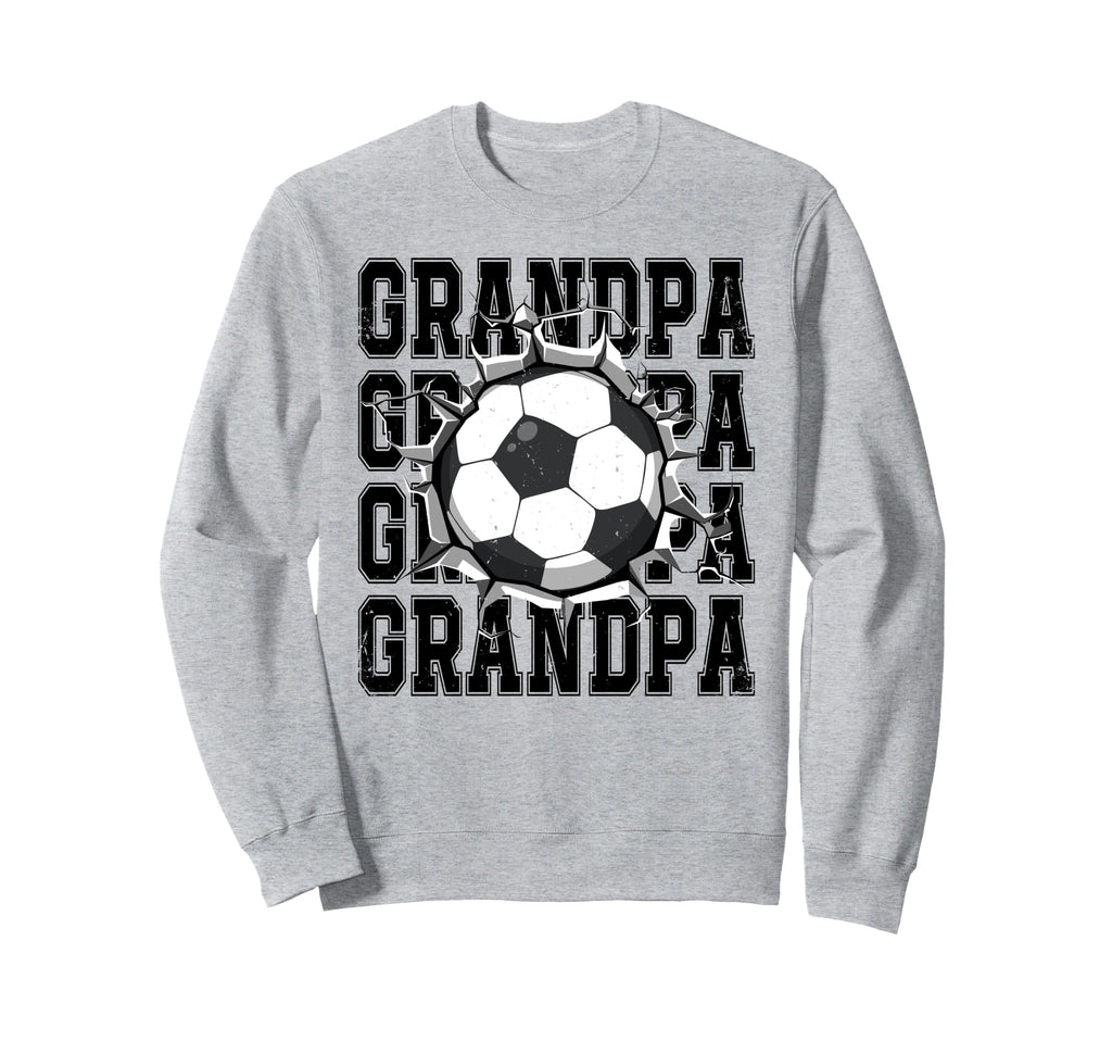 Soccer Grandpa Cracked Wall Family Sweatshirt - Graphic Print for Adults