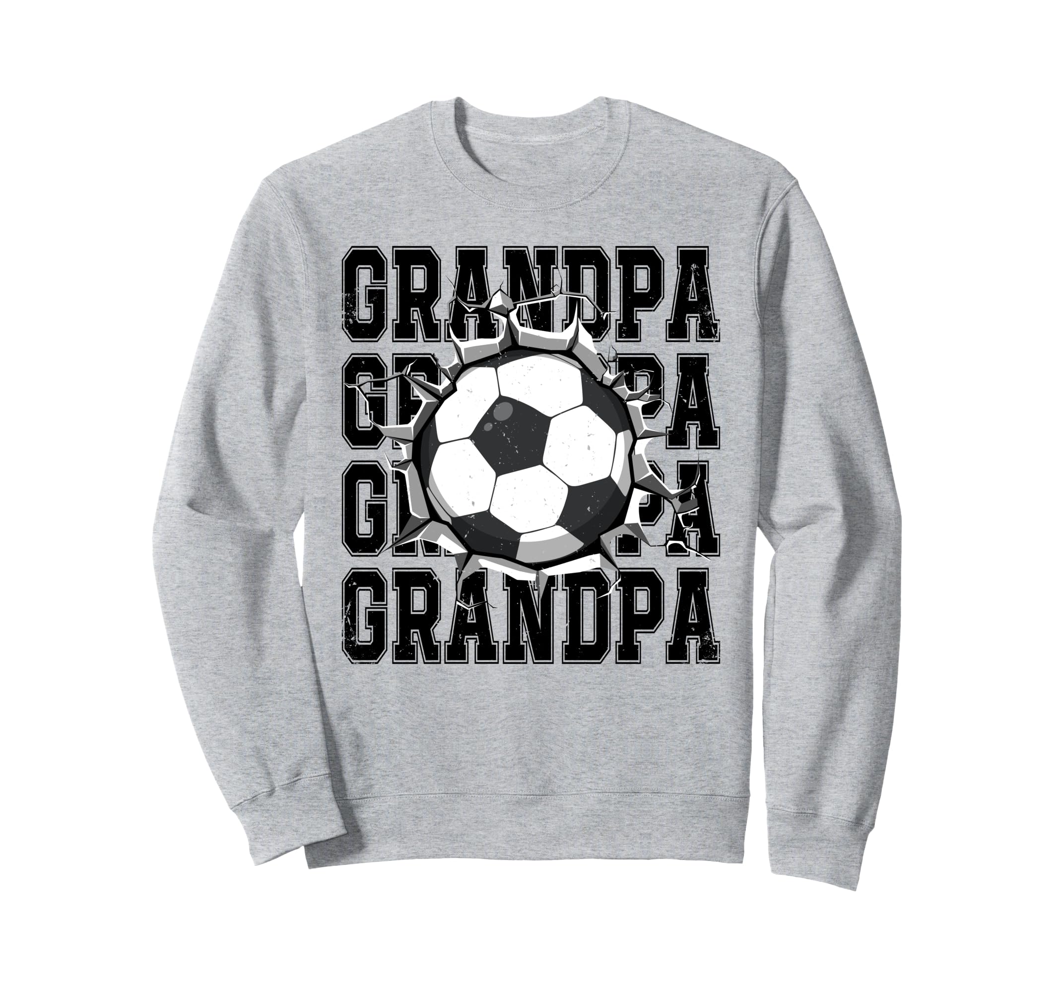 Soccer Grandpa Cracked Wall Family Sweatshirt - Graphic Print for Adults