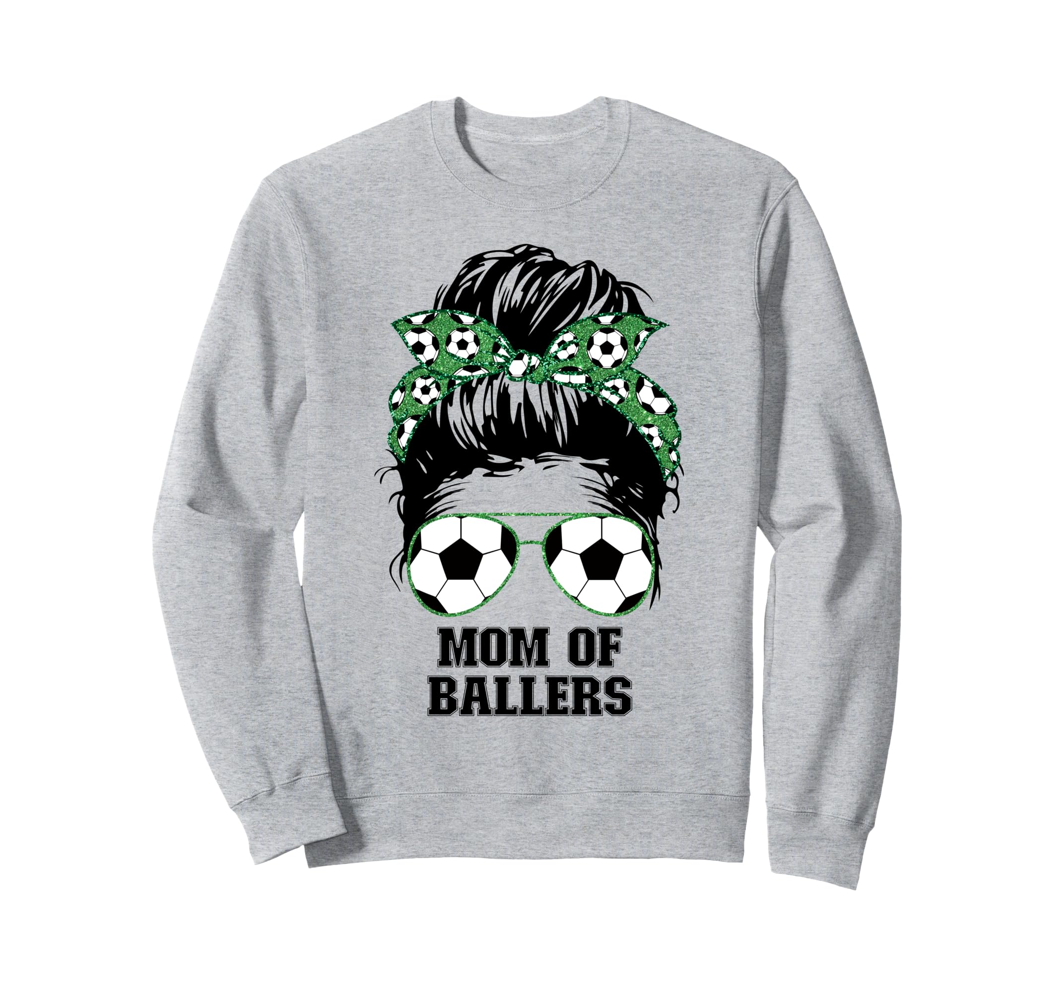 Mom Ballers Messy Bun Womens Funny Sweatshirt - Novelty Apparel Unisex