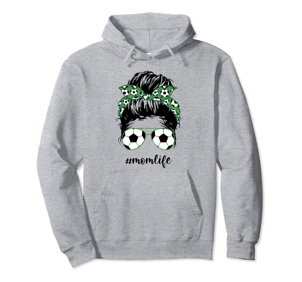 Mom Life Soccer Mom Messy Bun Funny Hoodie - Custom Art Print for Adults