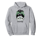 Mom Life Soccer Mom Messy Bun Funny Hoodie - Custom Art Print for Adults