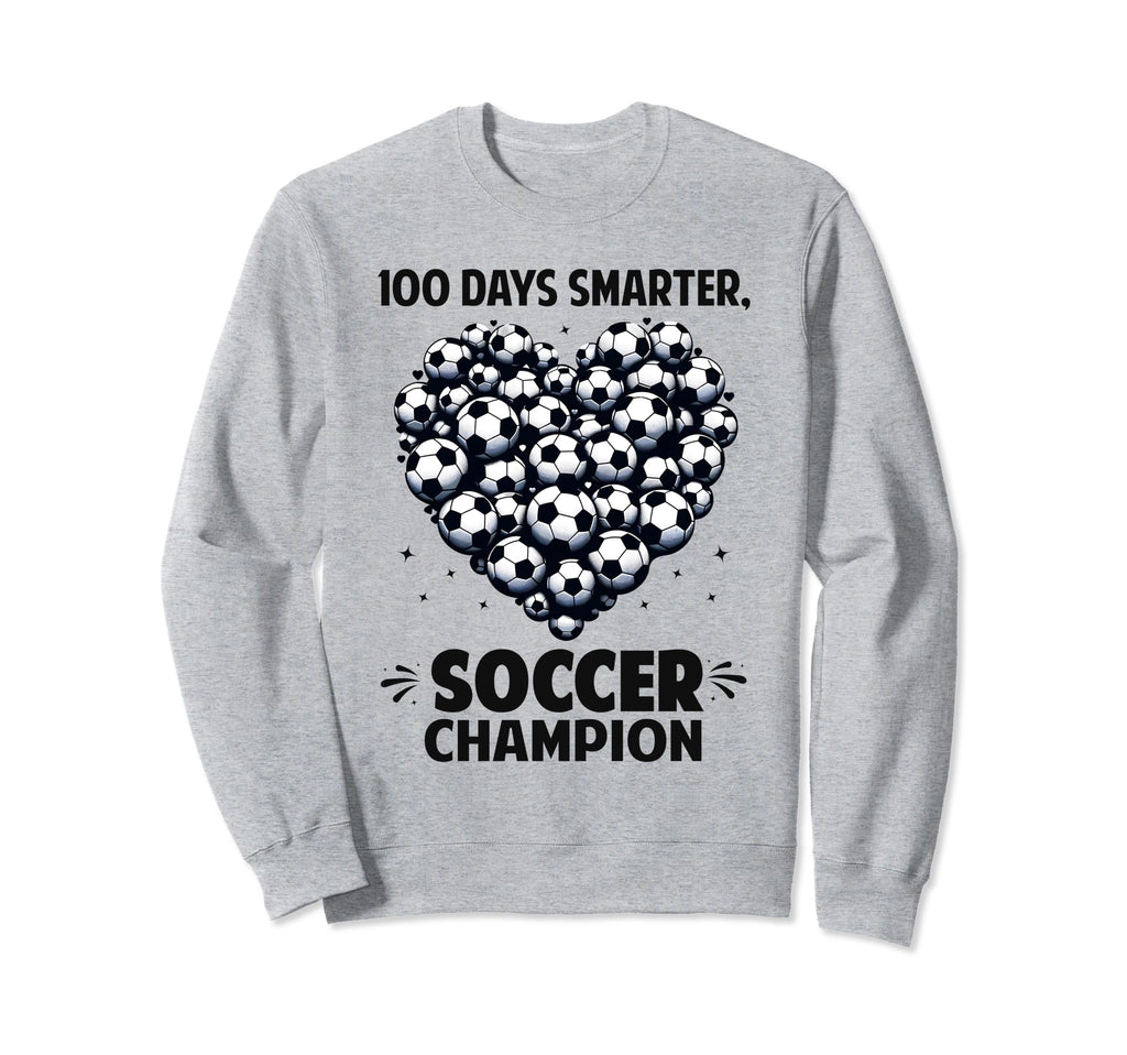 100 Days School Soccer Heart Love Sweatshirt - Streetwear Style for Adults