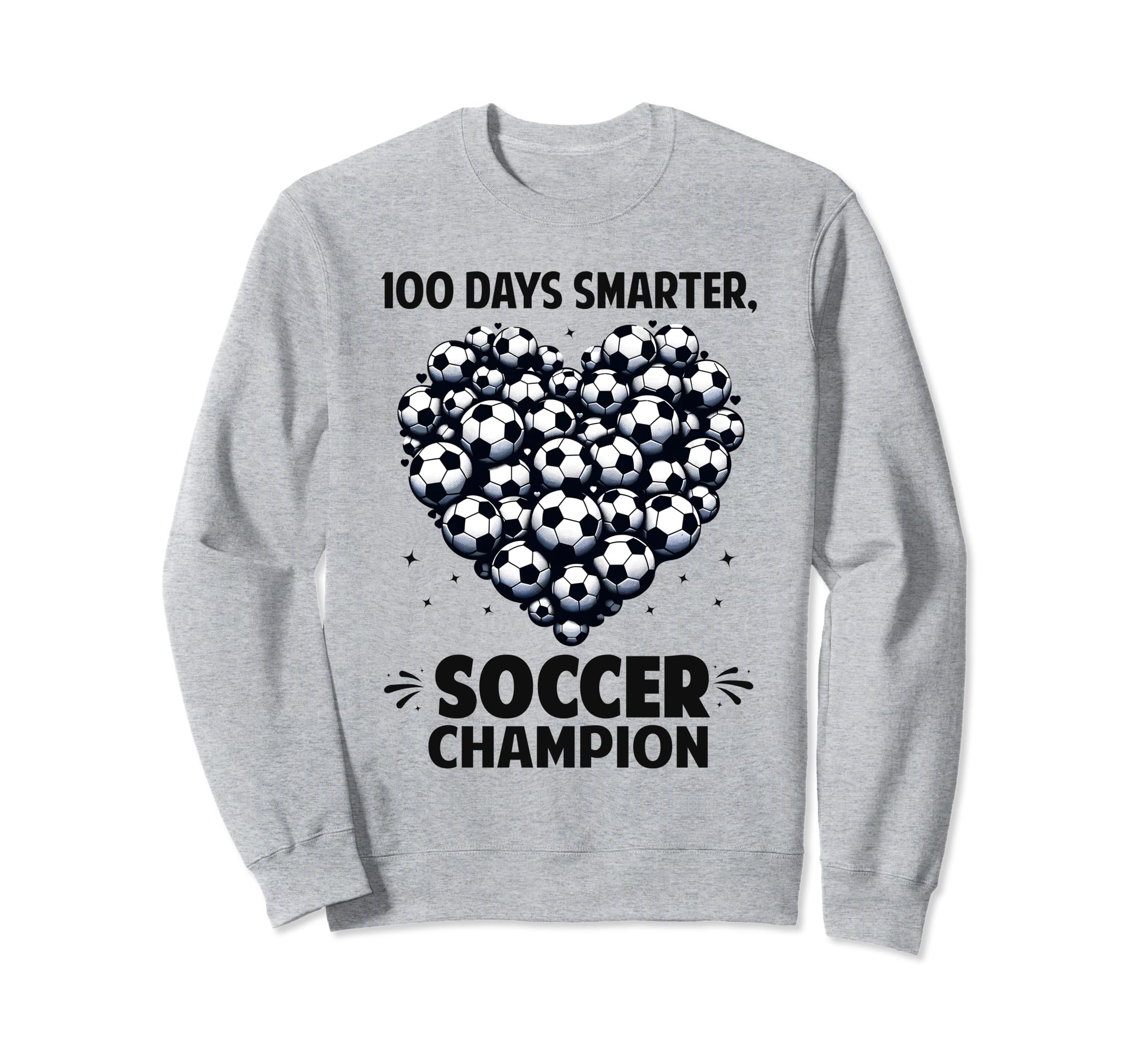 100 Days School Soccer Heart Love Sweatshirt - Streetwear Style for Adults