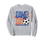 Game Day Soccer Season Blue Orange Sweatshirt - Minimalist Print Unisex
