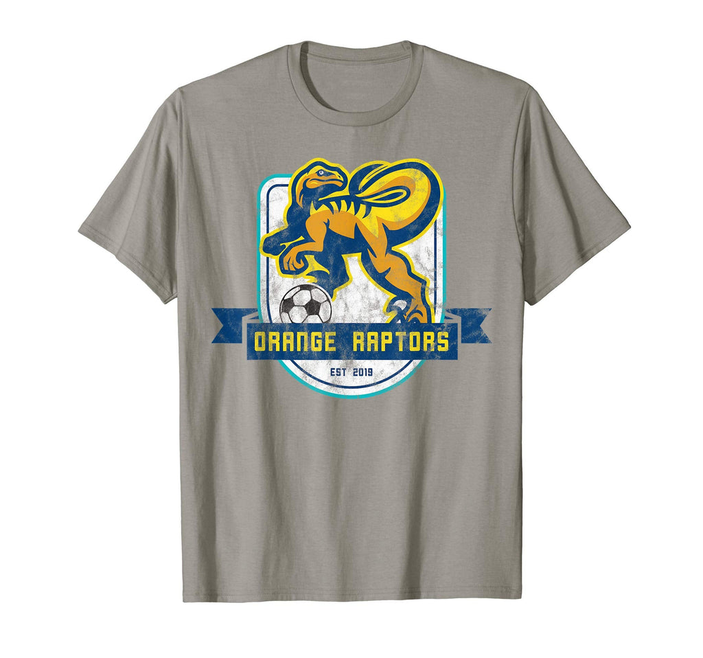 Orange Raptors Soccer Est 2019 T-Shirt - Fun Novelty Design Unisex