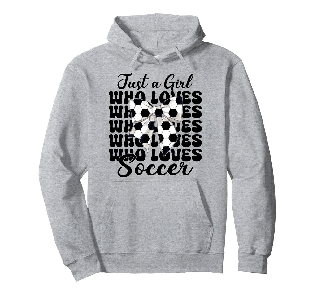 Just Who Loves Soccer Coquette Bow Hoodie - Custom Art Print Men Women