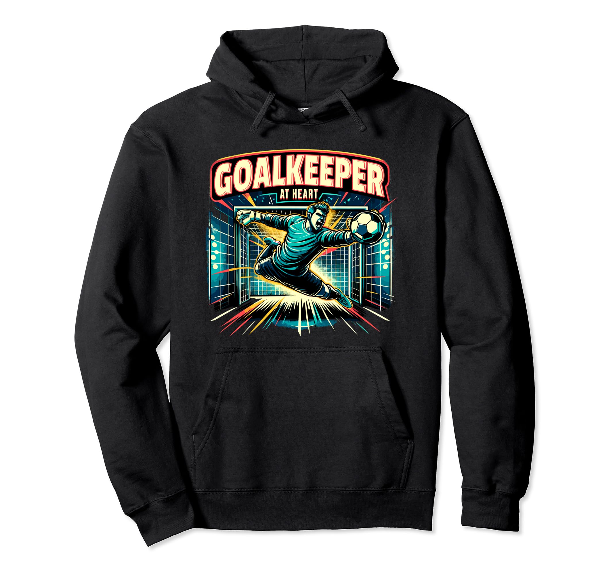 Soccer Goalkeeper Heart Hoodie - Custom Art Print for Adults
