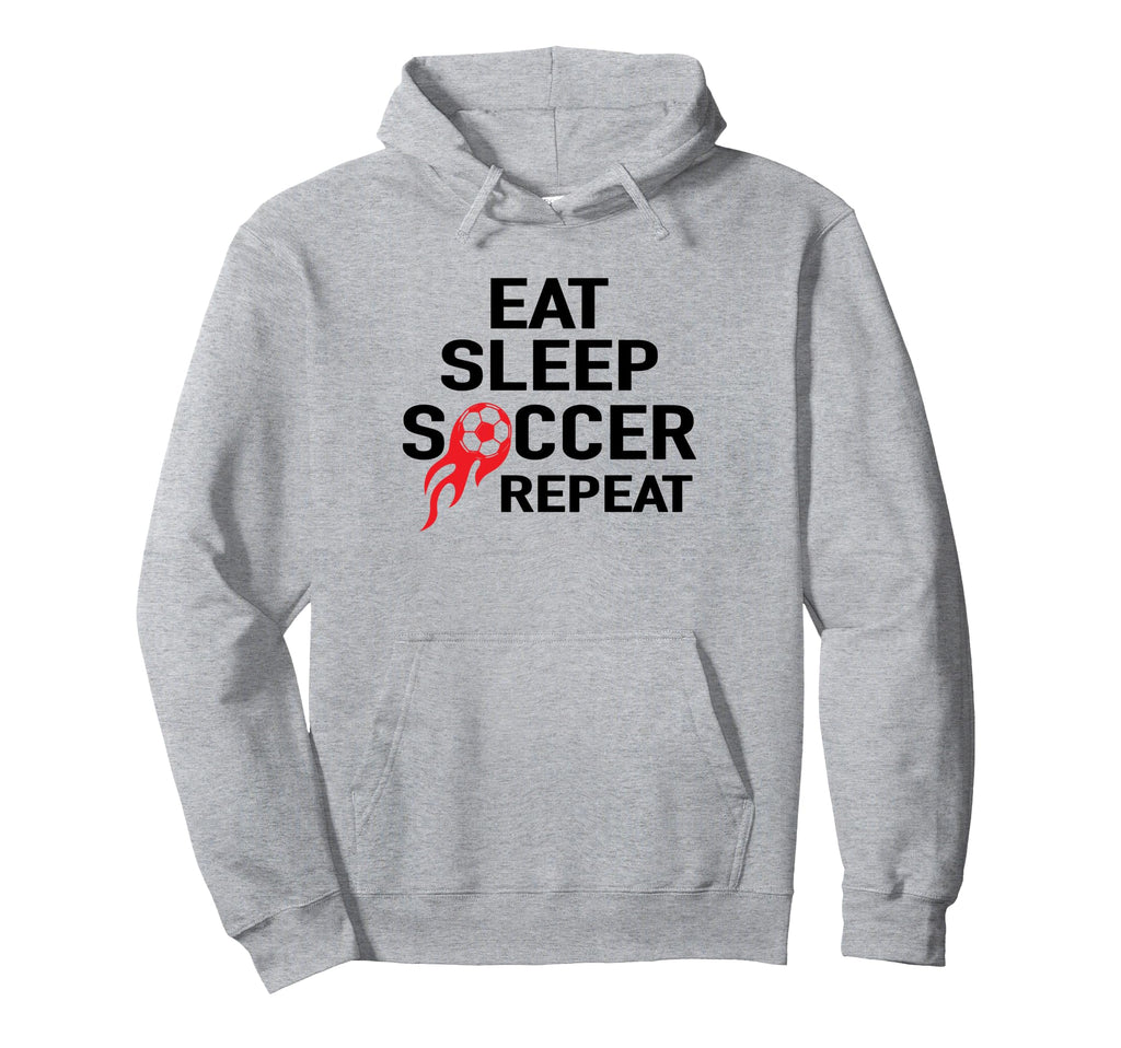 Eat Sleep Soccer Repeat Football Player Hoodie - Graphic Print for Adults