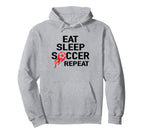 Eat Sleep Soccer Repeat Football Player Hoodie - Graphic Print for Adults