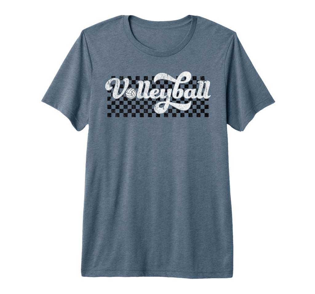 Volleyball Mom Dad Mama Family Checkered T-Shirt - Minimalist Print Unisex