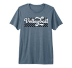 Volleyball Mom Dad Mama Family Checkered T-Shirt - Minimalist Print Unisex