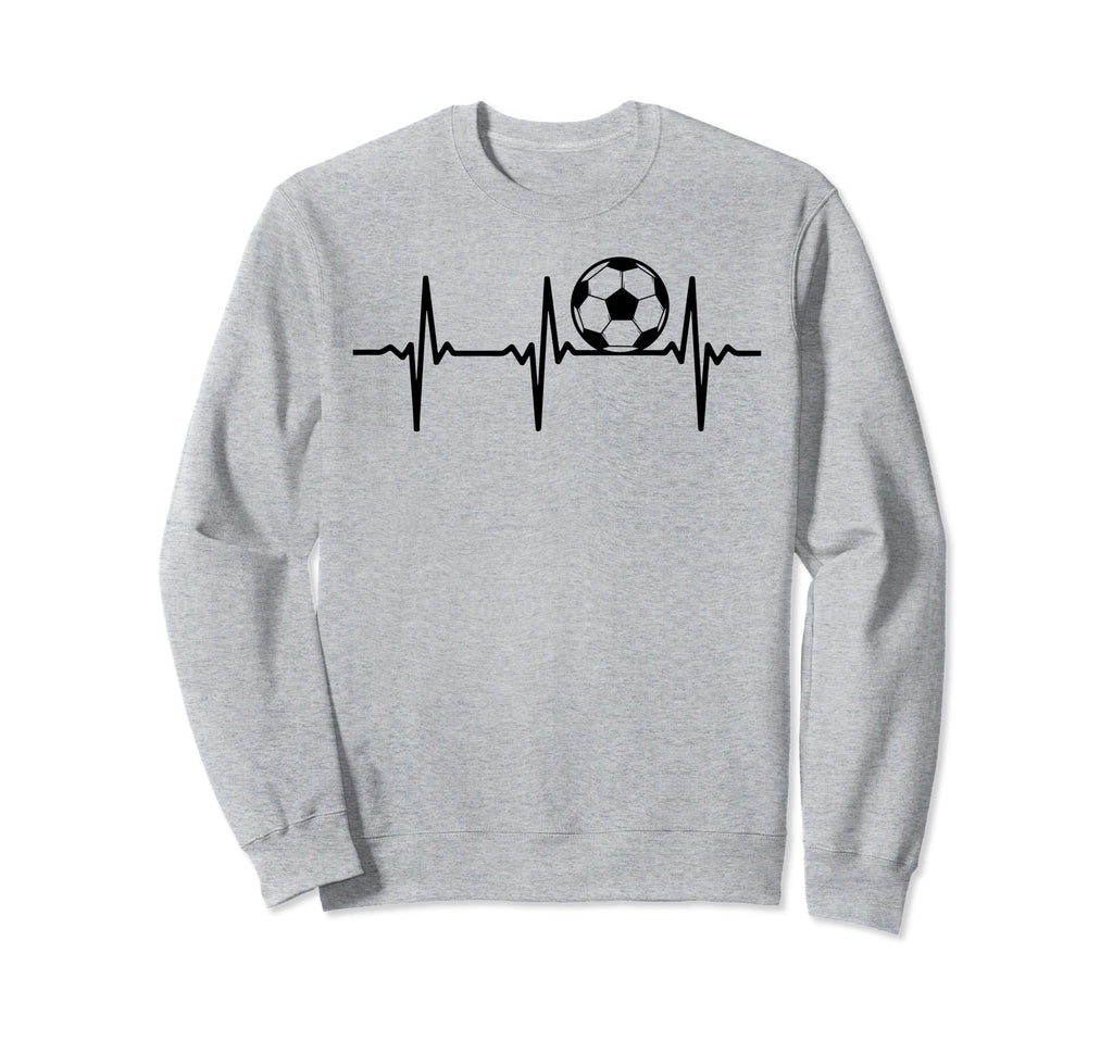 Soccer Heartbeat Soccer Ball Sweatshirt - Minimalist Print for Adults
