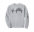 Soccer Heartbeat Soccer Ball Sweatshirt - Minimalist Print for Adults
