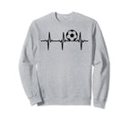 Soccer Heartbeat Soccer Ball Sweatshirt - Minimalist Print for Adults