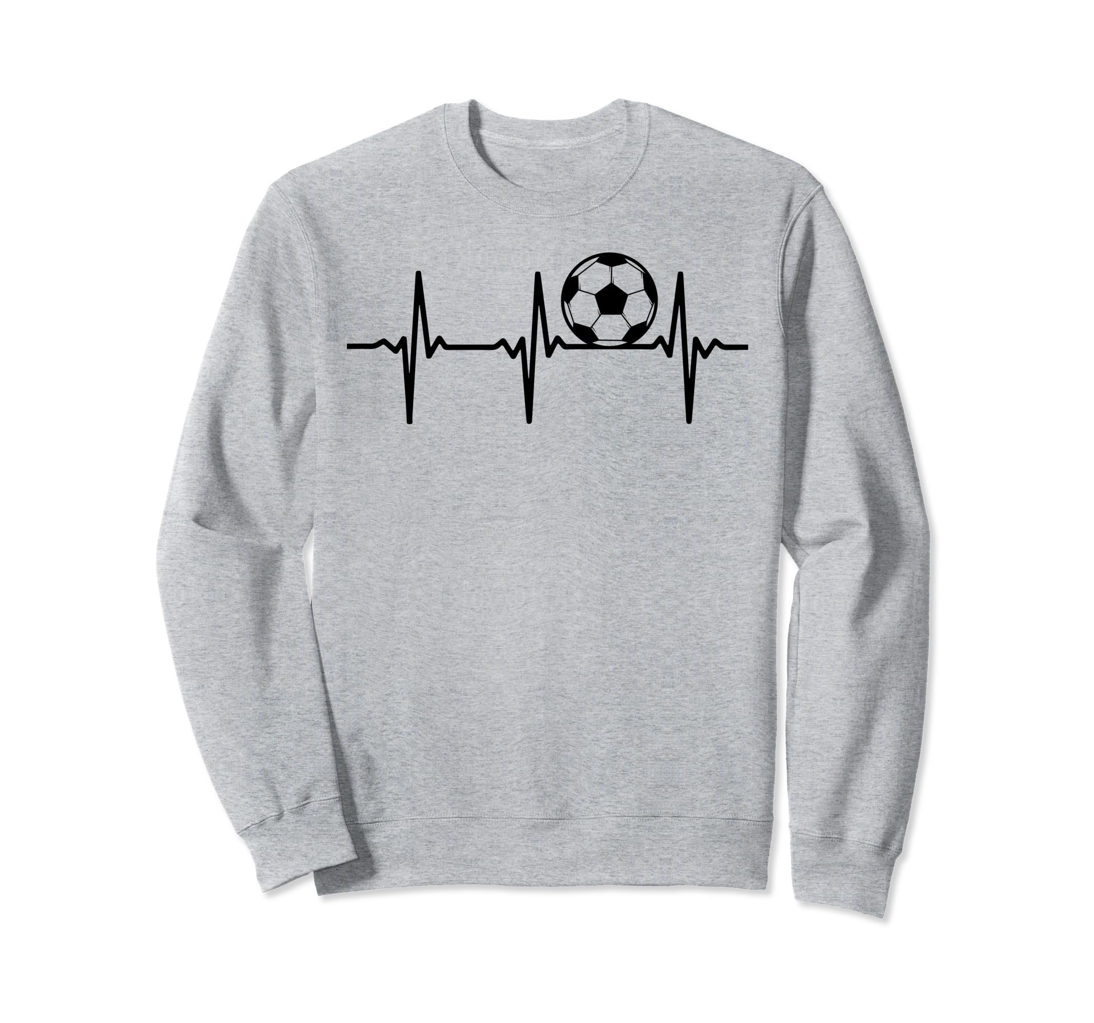 Soccer Heartbeat Soccer Ball Sweatshirt - Minimalist Print for Adults