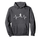 Male Running Heartbeat Gift Hoodie - Casual Everyday Wear Men Women